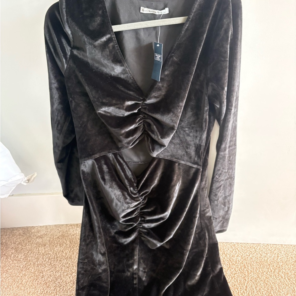 Abercrombie & Fitch Elegant Black Velvet Dress NWT New with Tags